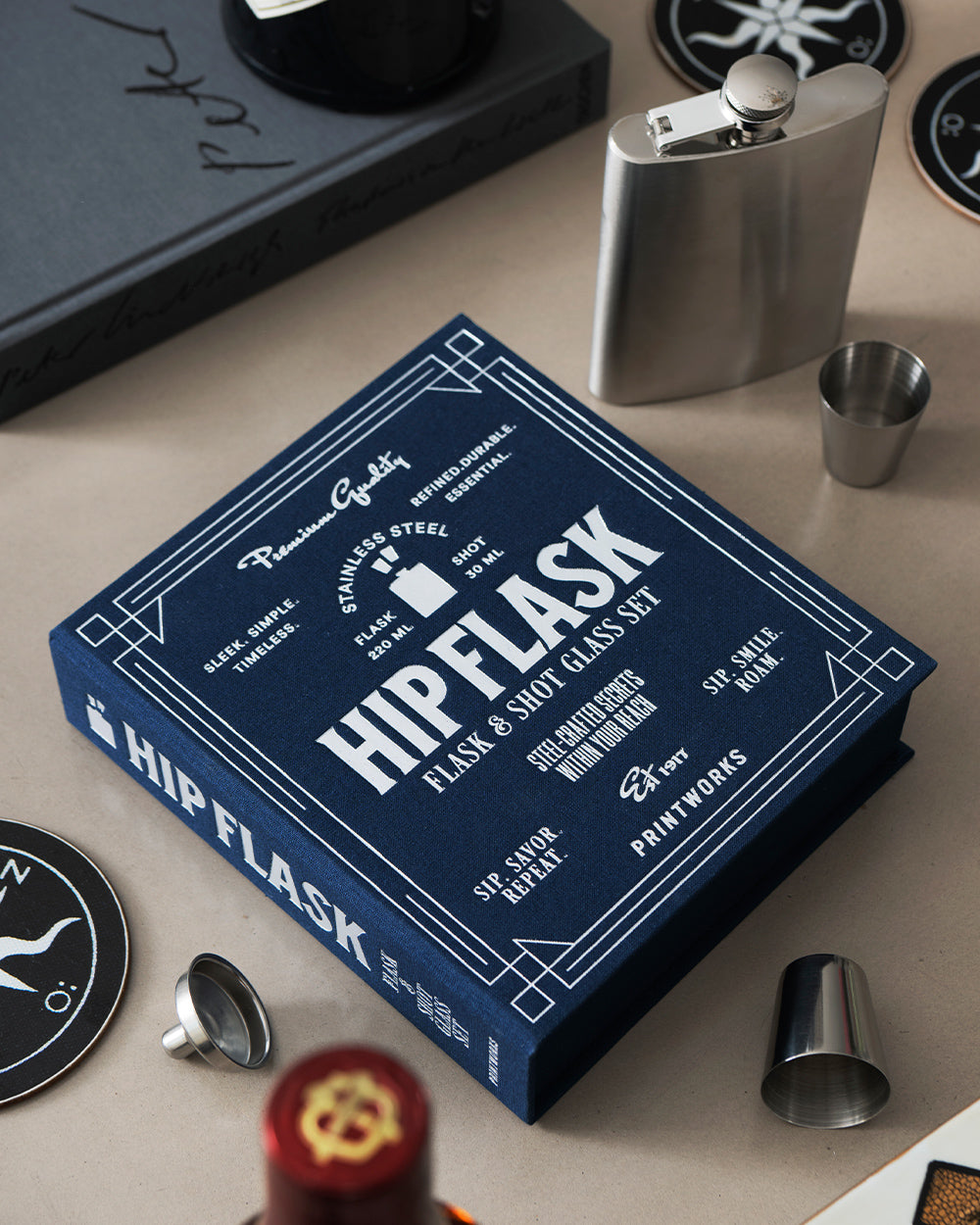 Hip Flask, Dark Blue