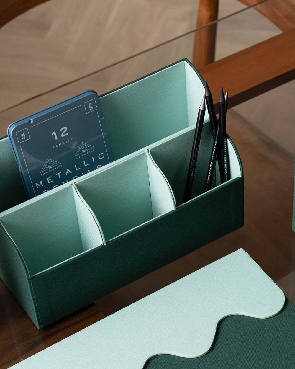 Desktop Organizer, Green/Turquoise