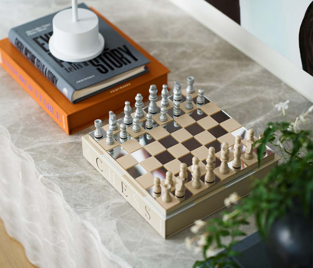 Schach Mirror von PRINTWORKS - Verspiegeltes Schachbrett - Schachspiel als  Deko - Premium Schach - Schachfiguren aus Holz