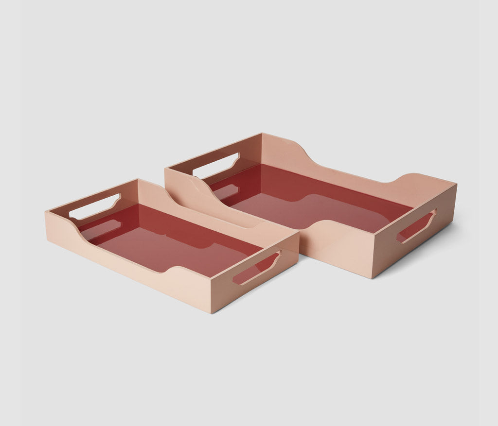 Lacquered Tray - Pink, M