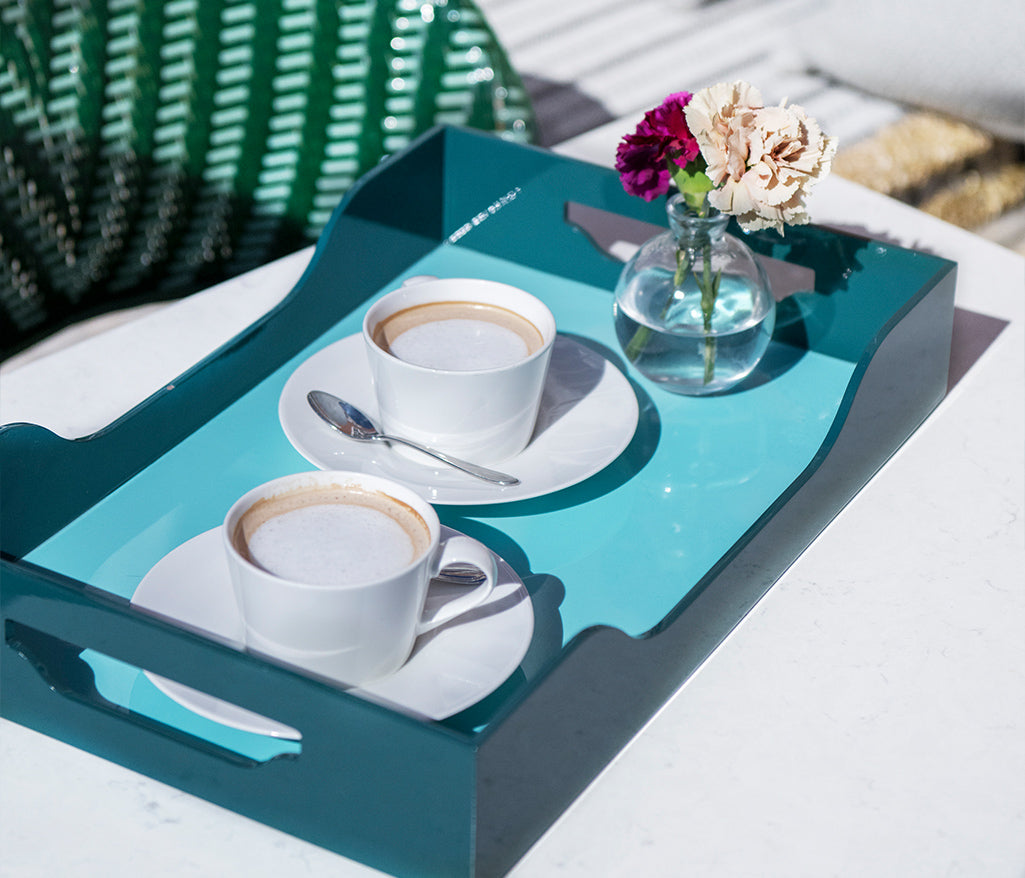 Lacquered Tray - Green L